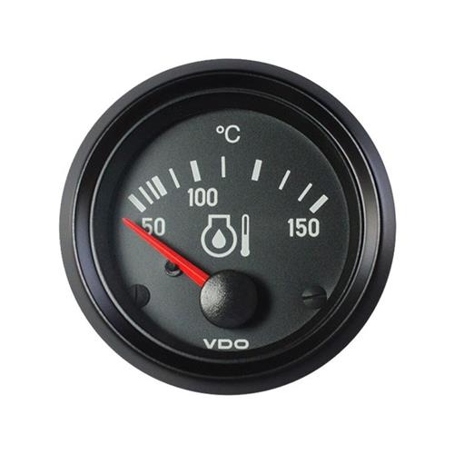 VDO Cockpit Imternational motorolie temperatuurmeter 150°C 24V 52mm zwart