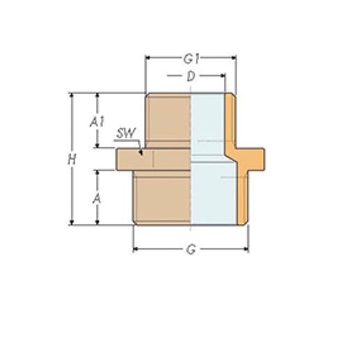 Guidi verloopnippel 1 1/2″x1 1/4″ buiten-buiten