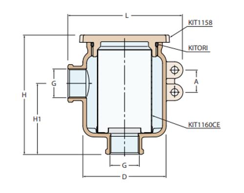 Guidi waterfilter 3/4″ transparant deksel