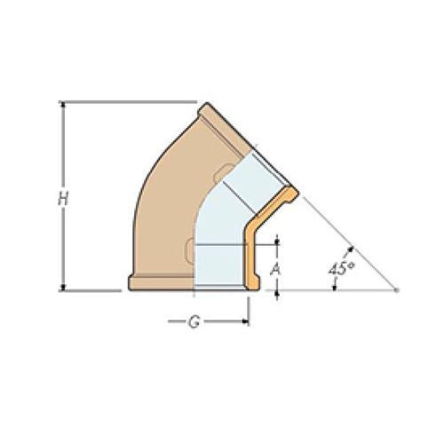 Guidi knie 45° 2″ binnen-binnen