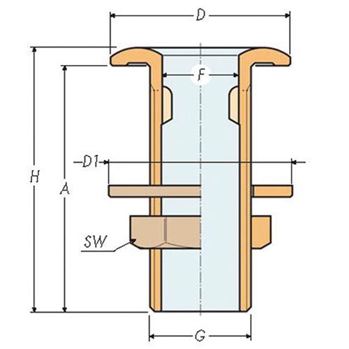 Guidi huiddoorvoer 1/2″x60mm
