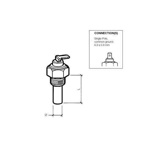 VDO koelwater temperatuurgever +40°C tot +120°C 1/2-14NPTF