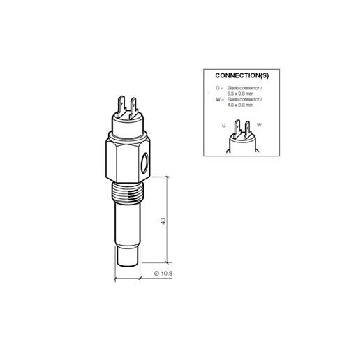 VDO koelwater temperatuurgever +40°C tot +120°C 5/8-18NF-3 met waarschuwingscontact 95°C ± 3°C
