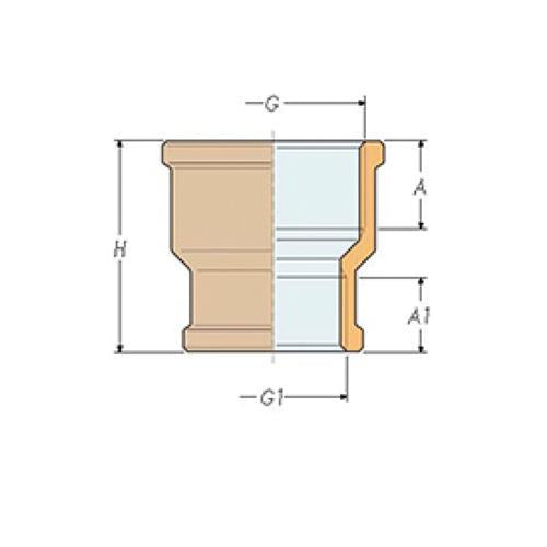 Guidi verloopsok brons 2″x1 1/2″ binnen-binnen