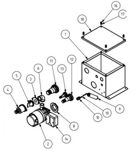 Rheinstrom afvoerstation 230V rvs