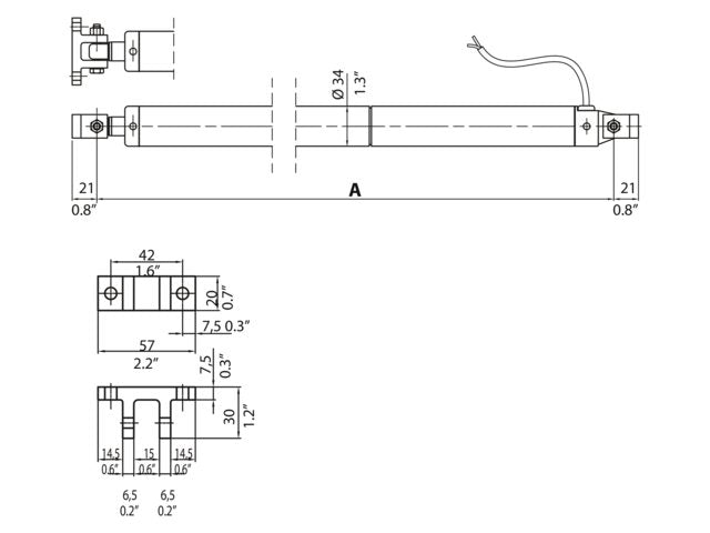 Ultraflex ULYSSES 1812 Luiklift - slag 180 mm (7") - 12 V