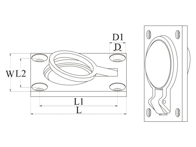 Talamex Luikring rvs flush 48 x 38 mm