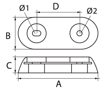 Talamex Romp anode aluminium v-type 15 0,45 kg 150 x 60 x 25 mm