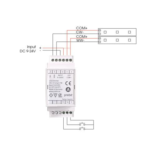 Prebit HAL101 CASAMBI smart dimmer module 10-30V (2-kanalen)