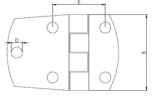 Hollex deurscharnier 56,2x38,1mm