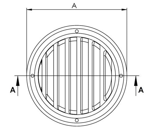 Hollex ventilatierooster 128mm