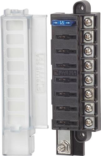 Blue Sea Systems zekeringblok ST-blade compact 8 circuits met afdekking