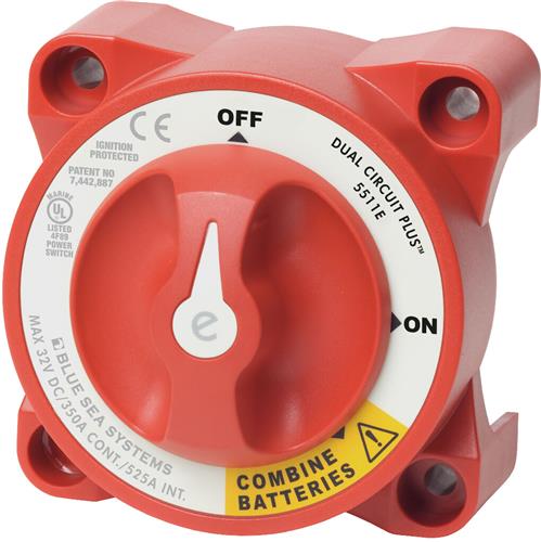 Blue Sea Systems-accuschakelaar E-serie dubbele circuit plus
