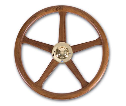 Stazo hoepelstuurwiel type 19 teak 110cm messing
