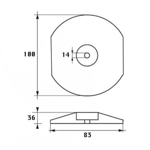 MgDuff huid/roeranode aluminium AD56 ø100mm