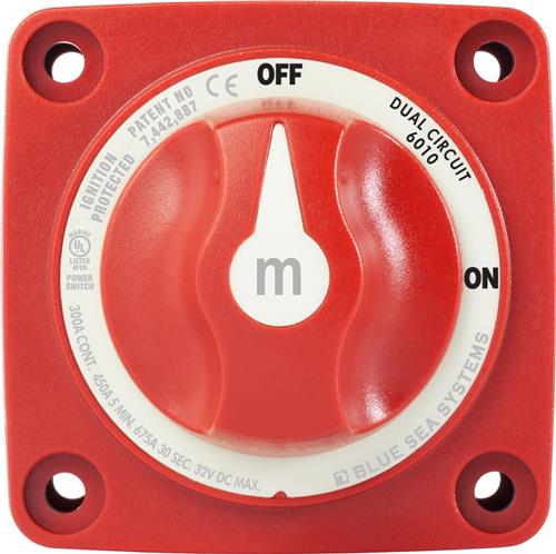 Blue Sea Systems-accuschakelaar M-serie dubbele circuit