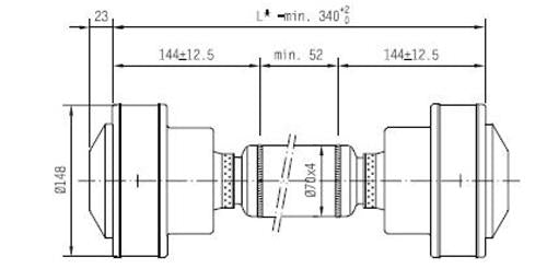 Aquadrive homokineet verlengd CV30