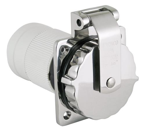 Marinco 50A 230V easy lock inlaat roestvrij staal vergrendelbaar