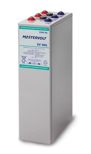 12x MVSV 2200Ah GEL 2V, inclusief 3x kratten