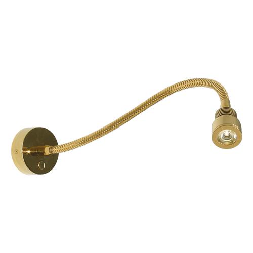 Prebit LED flexlamp 01HV 500mm glanzend goud warm wit 230V 2,7W 25° dimbaar