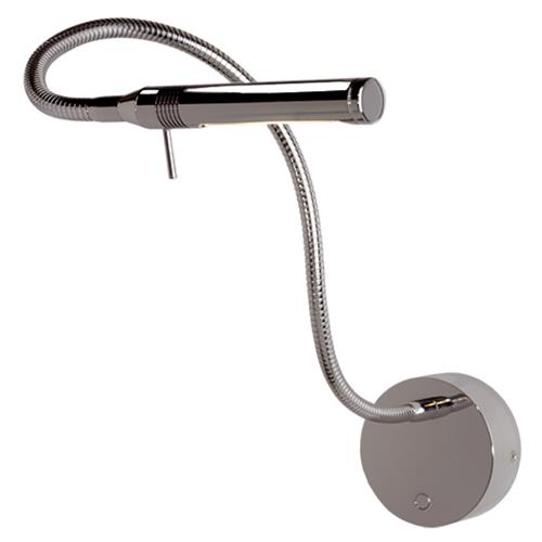 Prebit LED flexlamp 07HV 300mm zwart leer chroom warm wit 230V 3W dimbaar