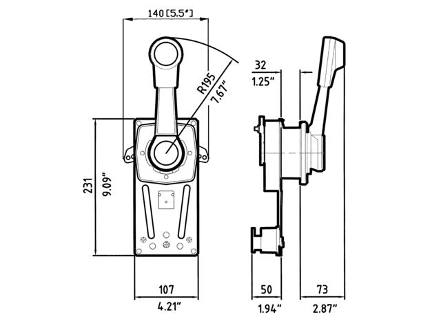 Ultraflex B85 bedieningsunit met neutral lock