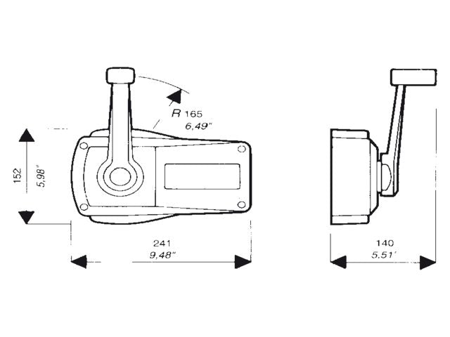 Ultraflex B90 bedieningsunit met neutral lock zwart