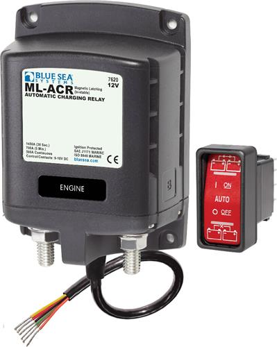 Blue Sea Systems-solenoïde ML 500A 12V ACR (incl. 2146-BSS-schakelaar)