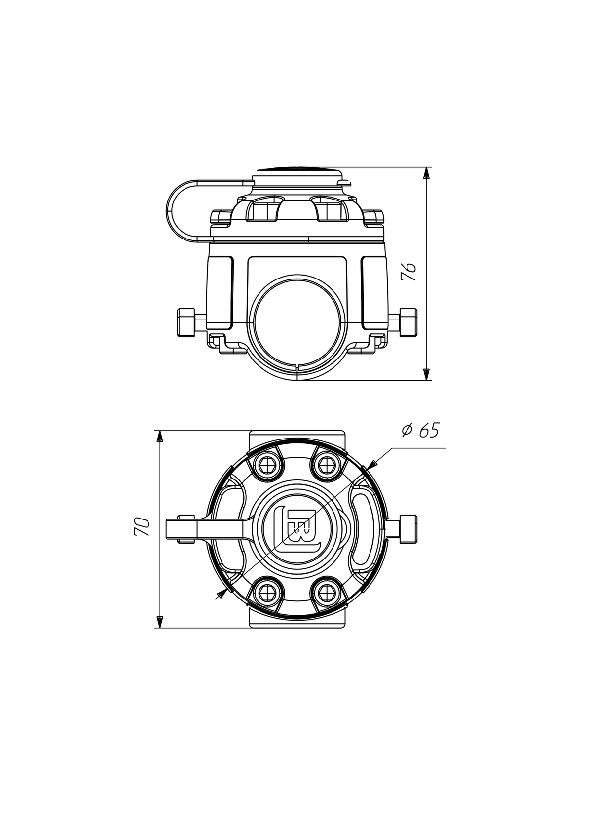 Borika montagevoet voor railingmontage Ø 30/32 mm