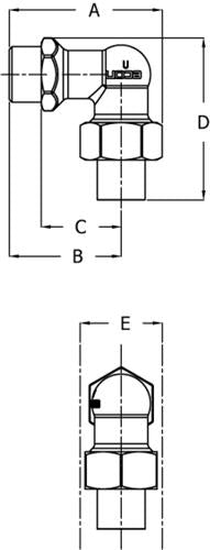 Peilglasknie 1/2″ bovenzijde