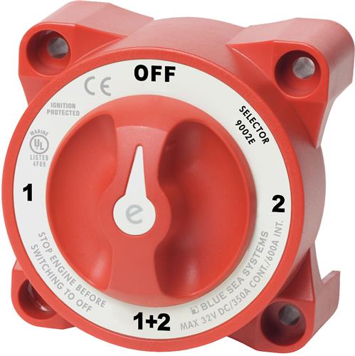 Blue Sea Systems-accuschakelaar E-serie selector 4-standen rood met AFD