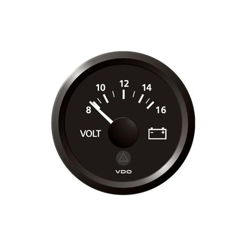 Veratron ViewLine Black voltmeter 8-16V DLTB 52mm