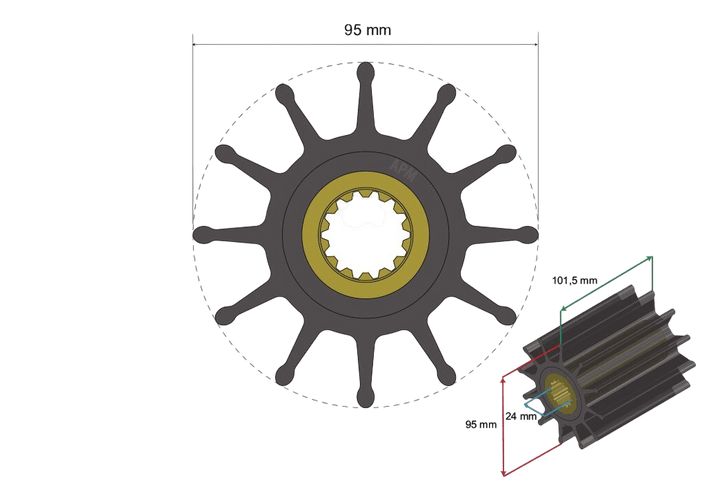 Albin Pump Marine Premium Impeller nr. 06-02-033