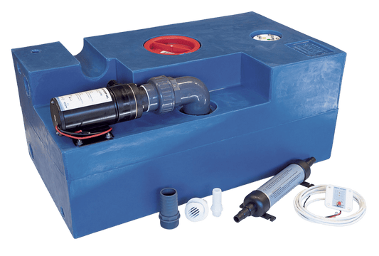 Vuilwatertank 72L compleet met marceratorpomp 24V