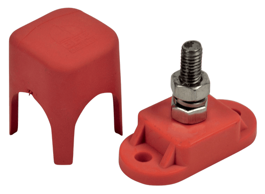 Vermogensklem 6mm stud rood