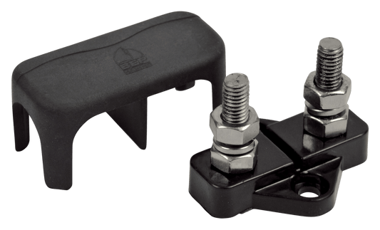 Vermogensklem 2x6mm stud zwart