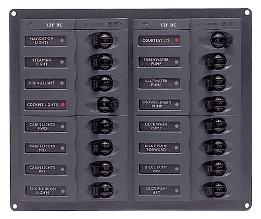 Circuit breaker paneel 12V 16-voudig