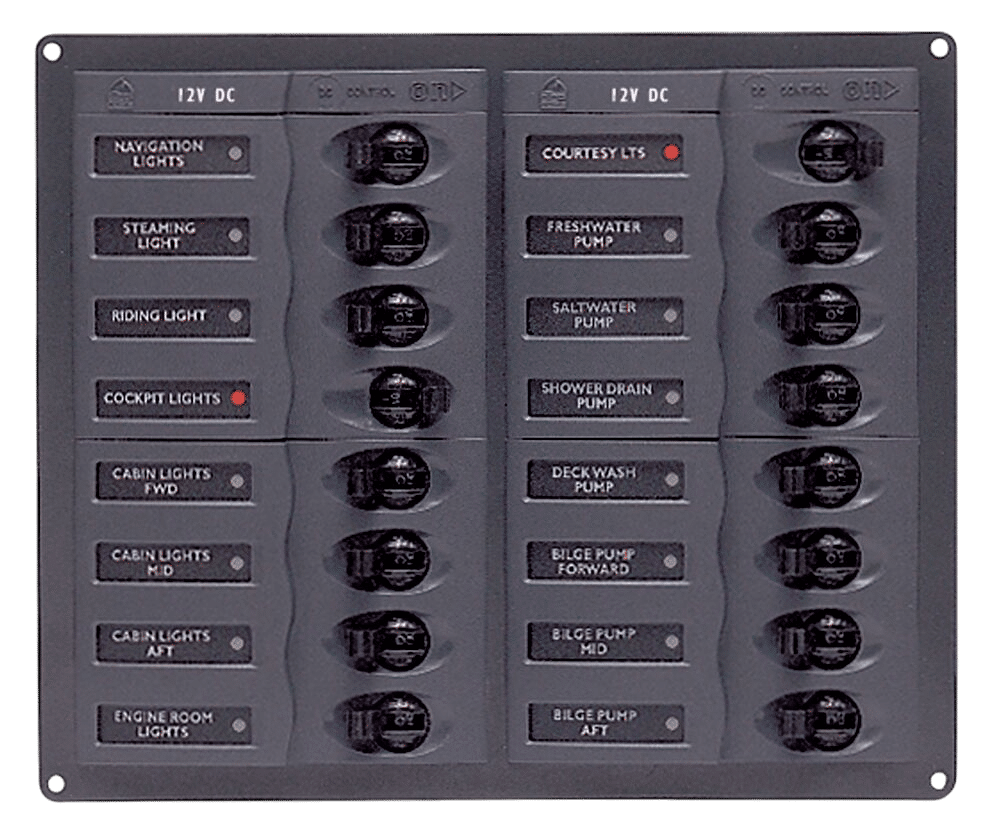 Circuit breaker paneel 12V 16-voudig
