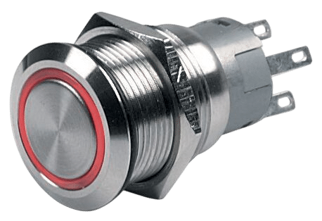 Schakelaar push-button on/off 12V rood