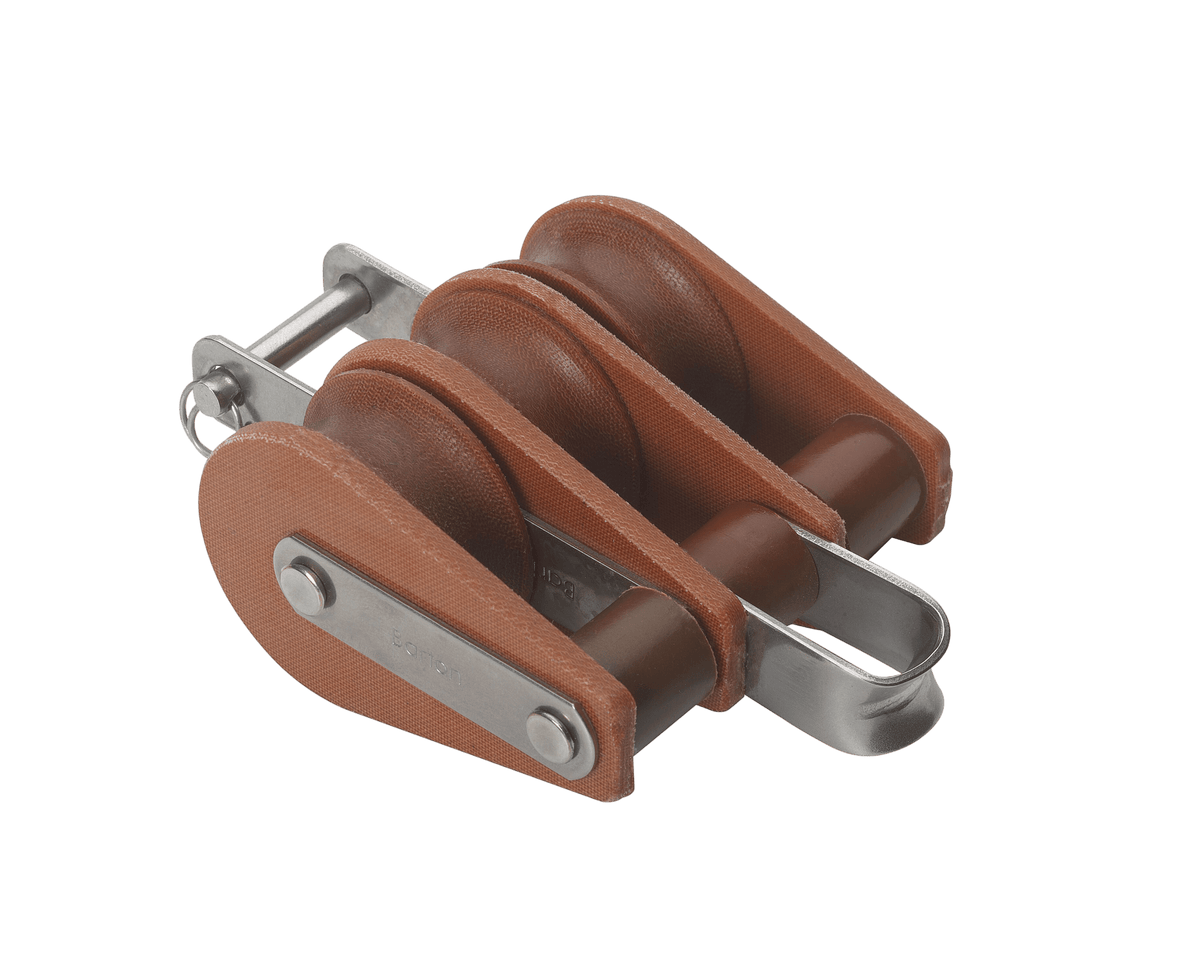 Barton Blok tufnol met beugel en hondsvot 3-schijfs 58 mm voor lijn 14 mm