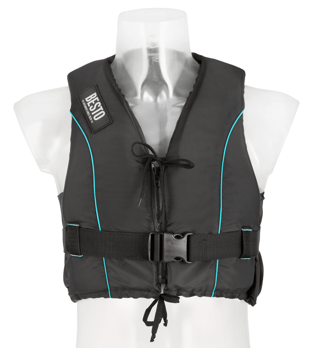 Besto Dinghy Zipper all black/aqua striping 50N M