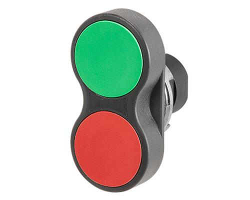 Dubbele drukknop rood/groen