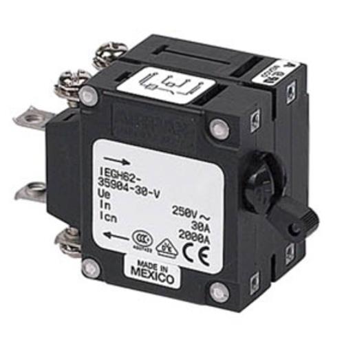 BEP Marine circuit breaker small 30A double pole 230VAC tripcoil
