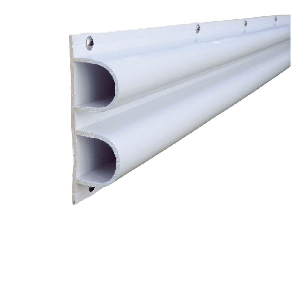 Steigerstootrand dubbel d-profiel wit 2.4m