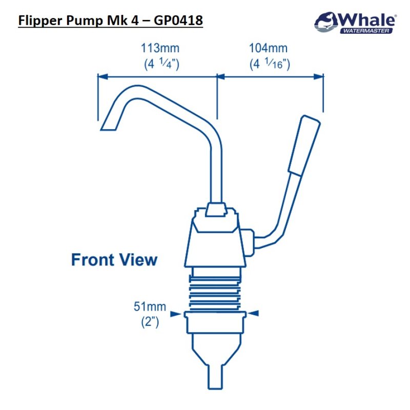 Whale Flipper-pomp Fresh standaard MK4 GP0418