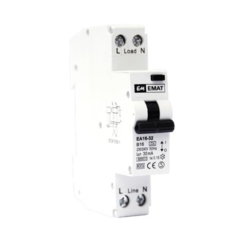 Aardlekautomaat 1F C 32A 30mA 1P1N max. 230Vac