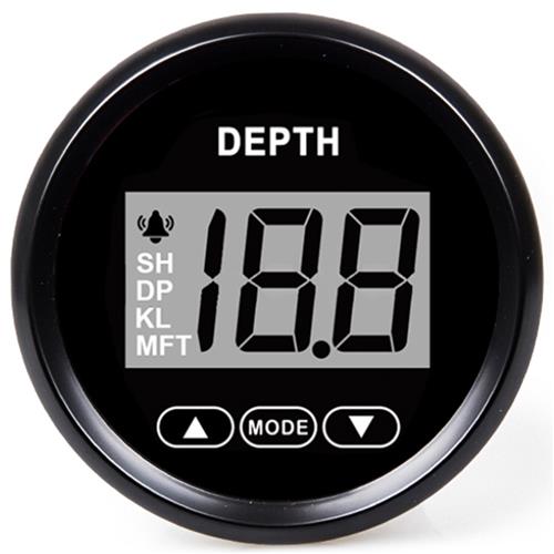 Hollex dieptemeter zwart 9-32V met spiegeltransducer