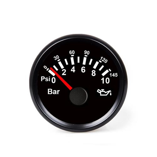 Hollex oliedrukmeter zwart 9-32V 0-10 Bar