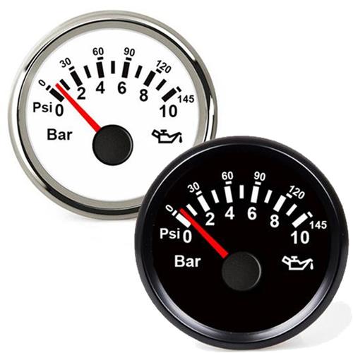 Hollex oliedrukmeter zwart 9-32V 0-10 Bar