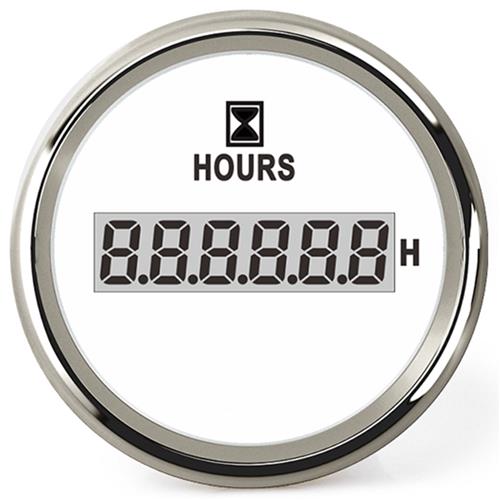 Hollex bedrijfsurenteller digitaal wit/rvs 9-32V